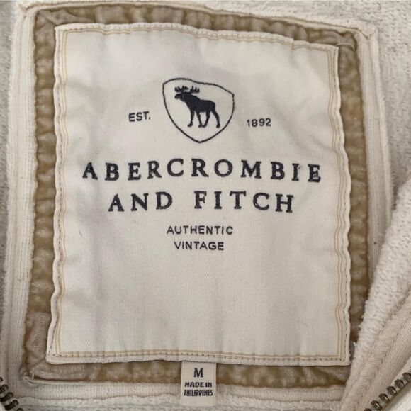 Abercrombie & Fitch Off-White Quarter Zip Jacket - Picture 2 of 6